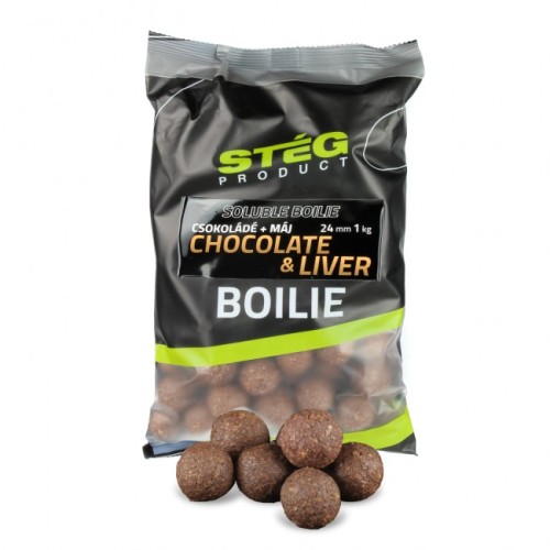 Przejdź do produktu Kulki Zanętowe Steg Soluble Boilie 24mm 1kg Czekolada Wątroba