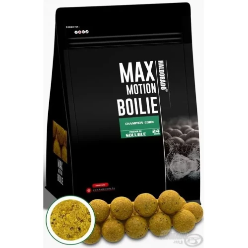 Przejdź do produktu Kulki Zanętowe HALDORADO MAX MOTION Boilie Premium Soluble 24 mm - Champion Corn