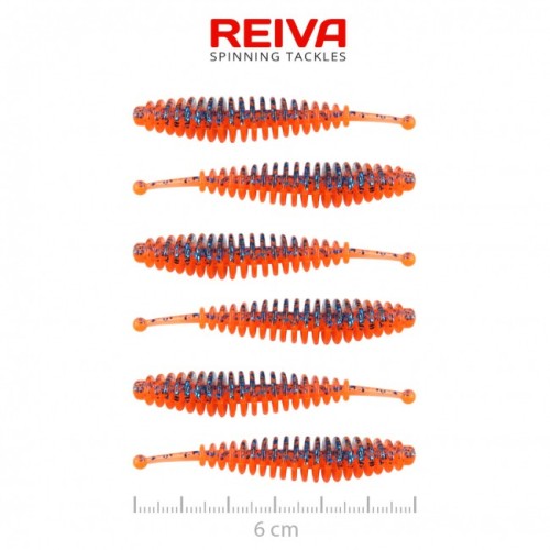 Przejdź do produktu Przynęta gumowa Reiva Tiny Worm 6cm 6szt (Orange Disco)