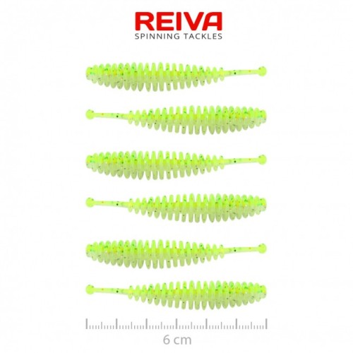 Przejdź do produktu Przynęta gumowa Reiva Tiny Worm 6cm 6szt (Flash Chartreuse)