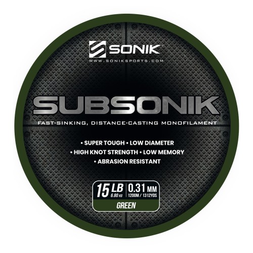 Przejdź do produktu Żyłka SONIK SUBSONIK GREEN 15LB 1200M (0.31mm)