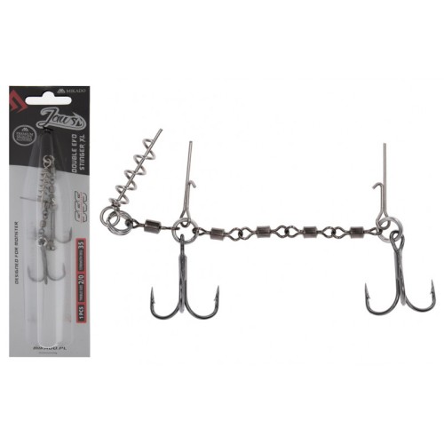 Przejdź do produktu Dozbrojka z krętlikiem Mikado JAWS Double EVO Stinger XL 35kg - roz.2/0