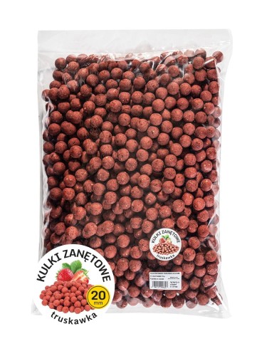Przejdź do produktu Carp Target Truskawka 20 mm / 5 kg - kulki proteinowe