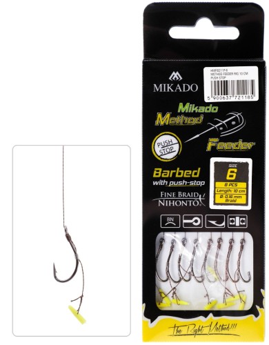 Przejdź do produktu PRZYPON METHOD FEEDER - Z PUSH STOPEM - hak z zadziorem nr 8 / 0,14 mm