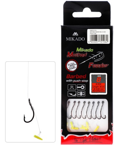 Przejdź do produktu PRZYPON METHOD FEEDER - Z PUSH STOPEM - hak z zadziorem nr 8 / 0,25 mm
