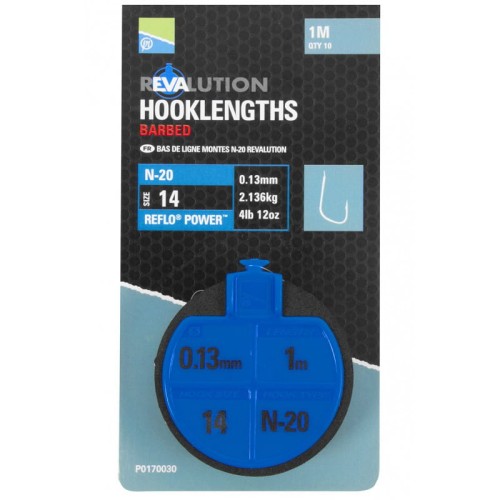 Przejdź do produktu PRZYPONY PRESTON REVALUTION HOOKLENGTHS 100CM N-20 - ROZ .18