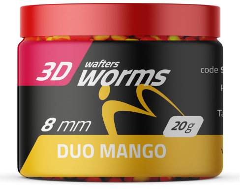 Przejdź do produktu PRZYNĘTA MATCHPRO 3D WORMS WAFTERS DUO MANGO 8mm 20g