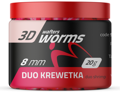 Przejdź do produktu PRZYNĘTA MATCHPRO 3D WORMS WAFTERS DUO SHRIMP 8mm 20g
